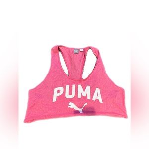 Hot pink puma cropped tank top